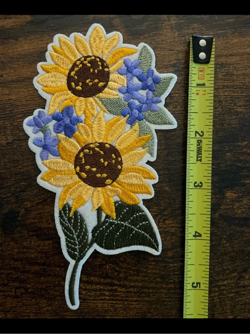 Sunflower & Butterfly Embroidered Iron-On Patches - Yellow Floral Set